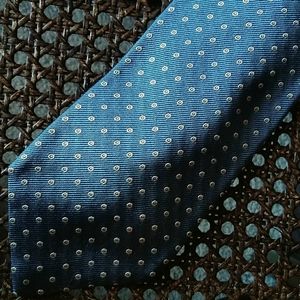 Ermenegildo Zegna Blue Silk Woven Foulard Necktie